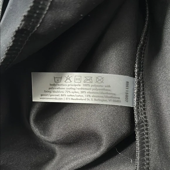 Commando Lightweight Faux Black Button Down Leather bodysuit Size Small - Picture 12 of 14